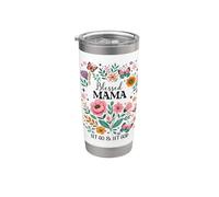 Blessed Mama Floral Christian Butterfly Let Go and Let God Bicchiere termico in acciaio inox doppia parete