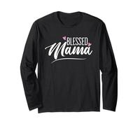 Blessed Mama Grandma Grandmother Womens Heart Mothers Day Maglia a Manica