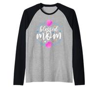 Blessed Mom Flower Cute Mothers Day for Mommy Maglia con Maniche Raglan