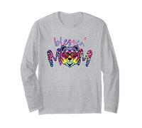 Blessed Mom Leopard Graphic for Women Rainbow Mama BAER Maglia a Manica