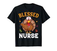 Blessed Nurse Funny Thanksgiving Thankful for Family Maglietta