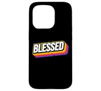 Blessed Retro Text Faith Vintage Style Christian Men Women Custodia per iPhone 15 Pro