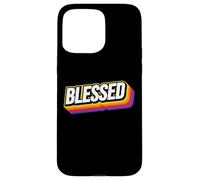 Blessed Retro Text Faith Vintage Style Christian Men Women Custodia per iPhone 15 Pro Max