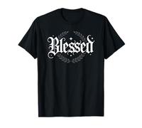 Blessed Script Laurel - Grafica di gratitudine di Fede Maglietta