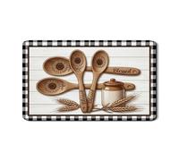 Blessed Spoon - Tappetino scolapiatti per bancone della cucina, tappetino scolapiatti in gomma assorbente rustico con girasole e girasole, tappetino scolapiatti vintage a scacchi per bar, 30 x 50 cm
