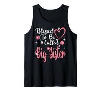 Blessed To Be Called Big Sister Flower Heart Mother's Day Canotta