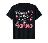 Blessed To Be Called Gamma Flower Heart Cute Mother's Day Maglietta