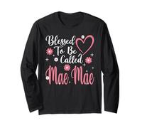 Blessed To Be Called Mae Mae Flower Heart Cute Mother's Day Maglia a Manica
