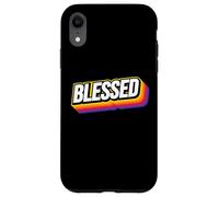Blessed Vintage 70s Retro Christian Encouragement Custodia per iPhone XR