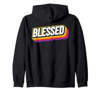 Blessed Vintage 70s Retro Christian Encouragement Felpa con Cappuccio