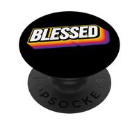 Blessed Vintage 70s Retro Christian Encouragement PopSockets PopGrip Adesivo