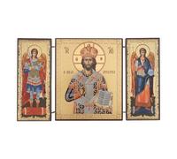 BlessedMart - Icona ortodossa trittica, icona bizantina pieghevole in legno, decorazione religiosa cristiana per la casa e idea regalo (Cristo Sommo Sacerdote)