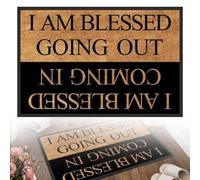 Blessing Carpet - Zerbino con scritta in inglese "I am blessed coming in I am blessed going out", tappetino antiscivolo per ingresso, bagno, porta d'ingresso, regalo di inaugurazione della casa (40,6