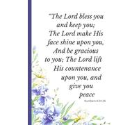 Blessings & Peace 6x9" Lined Journal, Inspirational Christian Notebook, Scripture Verse Numbers 6:24-26, Watercolor Iris Design, Faith Journal for Prayer, Reflection, & Daily Gratitude