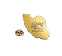 Blessmrich Spilla Donna, Spilla Iraniana in Acciaio Inossidabile con Leone e Sole, Shir Khorshid Pahlavi, Spilla Antica Iraniana Persiana Gioielli (1)