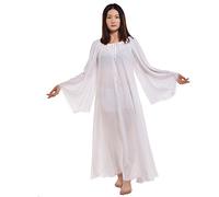 BLESSUME Abito Medievale Rinascimentale Fiera Pirati Abito Sposa Celtico (XL, Bianca)