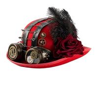 BLESSUME Cappello Steampunk con occhiali gotico per travestimento da donna