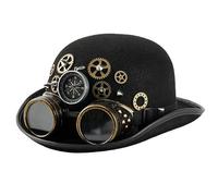 BLESSUME Cappello Steampunk con occhiali gotico per travestimento da donna