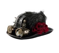 BLESSUME Cappello Steampunk con occhiali gotico per travestimento da donna