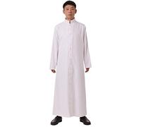 BLESSUME Cassetta cattolica Tonaca Chiesa Sacerdote Romano Robe Liturgici Clero (XL,Bianco)