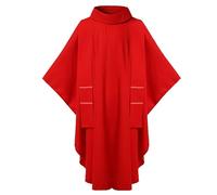 BLESSUME Chiesa Sacerdoti Solido Viola Casula Paramenti (Rosso)