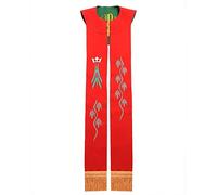 BLESSUME Church Stole sacerdote Pianeta paramenti Reversibile Stola da ricamo (Rosso & Verde #1)