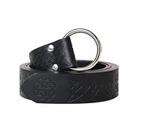 BLESSUME Cintura Medievale LARP Rievocazione Vichinga Cosplay Cintura in pelle PU, 165 cm, nero 2, Taglia Unica