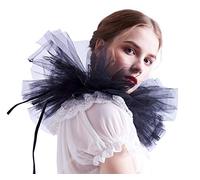 BLESSUME Collo gorgiera Cosplay Rinascimento increspatura Collare (Nero)