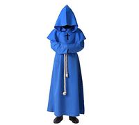 BLESSUME Costume da Monaco Frate Medievale Abito Talare Costume (M, Blu)
