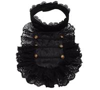 BLESSUME Cravatta in pizzo coloniale Jabot vittoriano Steampunk collare volant nero