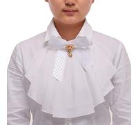 BLESSUME Donne vittoriano Chiffon jabot Collo Collare 1 pezzo (Bianca)
