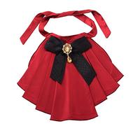 BLESSUME Donne Vittoriano Chiffon Jabot Collo Collare 1 Pezzo (Borgogna & Nero)