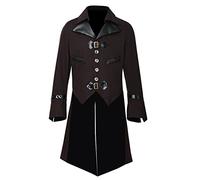 BLESSUME Giacca vittoriana Uomo Frac Steampunk Marrone (M)
