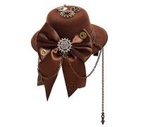 BLESSUME Gotico Donne Steampunk Ingranaggio Ali Orologio Farfalla Cappello Pizzo Capelli Clip Copricapo (1)