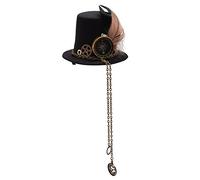 BLESSUME Gotico Donne Steampunk Ingranaggio Ali Orologio Farfalla Cappello Pizzo Capelli Clip Copricapo 1pc (E)