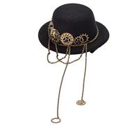 BLESSUME Gotico Donne Steampunk Ingranaggio Ali Orologio Farfalla Cappello Pizzo Capelli Clip Copricapo