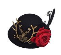 BLESSUME Gotico Donne Steampunk Ingranaggio Ali Orologio Farfalla Cappello Pizzo Capelli Clip Copricapo (K)