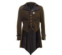 BLESSUME Gotico Vittoriano Frac Steampunk VTG Coat Giacca Halloween Cosplay Costume (L, Army Green)