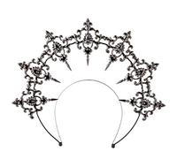 BLESSUME Halo Crown Mary Dea Fascia da donna per costume di Halloween (nero 1), nero, 1 Count (Pack of 1)