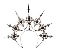BLESSUME Halo Crown Mary Goddess Fascia da donna per costume di Halloween (nero 3)
