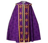 BLESSUME Mantello da sacerdote semi gotico per travestimento cattolico (viola, XL)