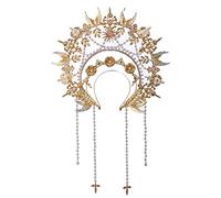 BLESSUME Mary Halo Corona Fascia Dea Oro Donne Costume Copricapo (Oro 24)