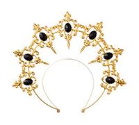 BLESSUME Mary Halo Corona Headband Goddess Donne Halloween Costume Headpiece (Oro e nero 1)