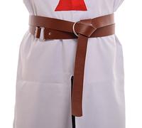 BLESSUME Medievale GRV rievocazione Vichingo Battaglia Cavaliere Cintura Pelle Sintetica (230CM Marrone)