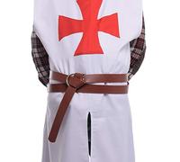 BLESSUME Medievale GRV rievocazione Vichingo Battaglia Cavaliere Cintura Pelle Sintetica (275CM Marrone)