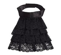 BLESSUME Medievale Jabot in Pizzo Medievale Costume, Grande Nero Jabot