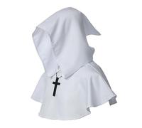 BLESSUME Medievale Monk Cappuccio Attraversare Collana (Bianco)
