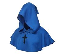 BLESSUME Medievale Monk Cappuccio Attraversare Collana (Blu)