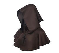 BLESSUME Medievale Monk Cappuccio Attraversare Collana (Marrone)