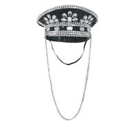 BLESSUME Music Festival Cappello Paillettes Burning Man Sparkly Steampunk Cappelli Adulti Militare Capitano Cap